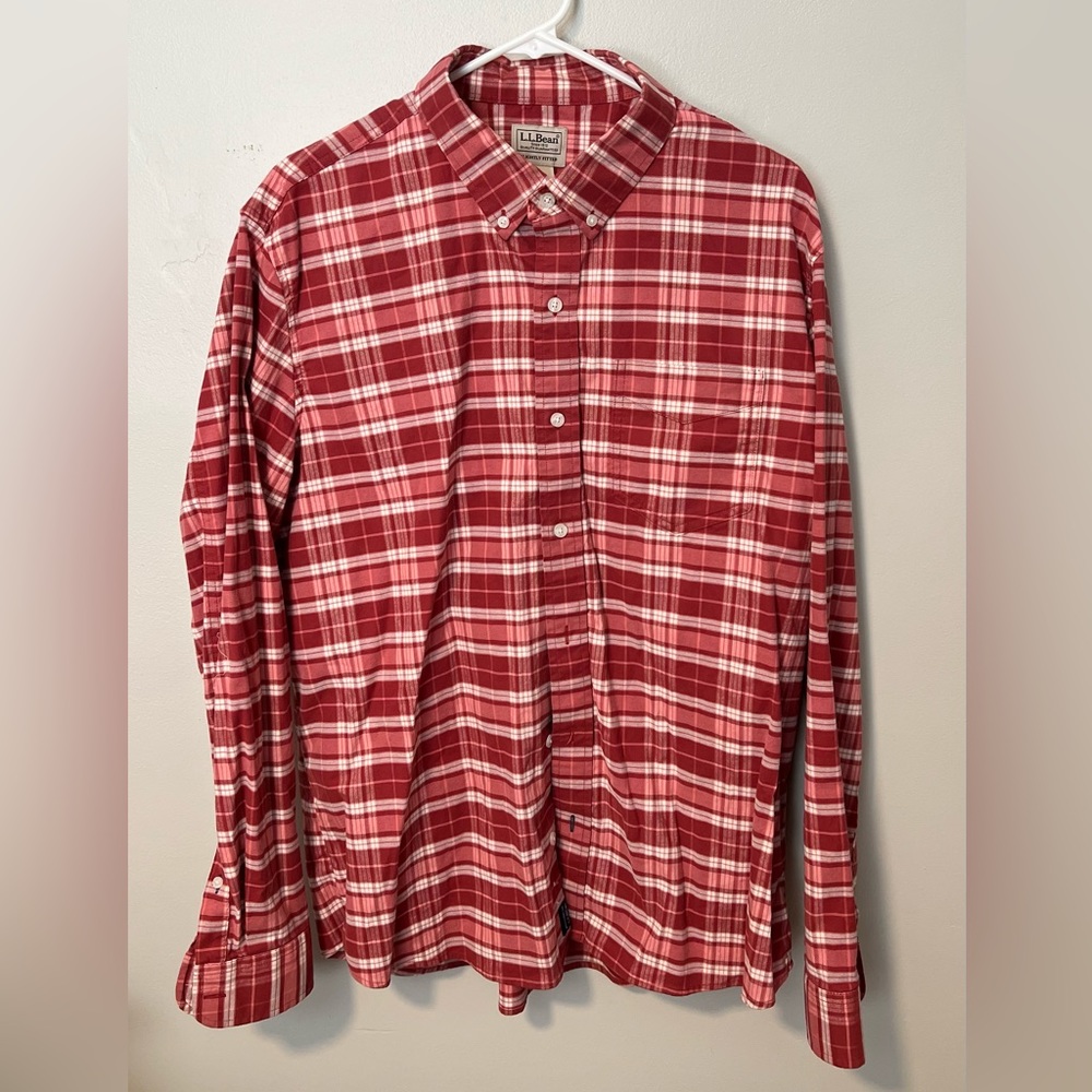 L.L. Bean Men’s Plaid Dress shirt size Large